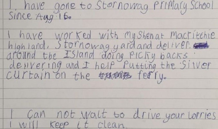 Przewoźnik obiecał pracę dziewięcioletniemu uczniowi