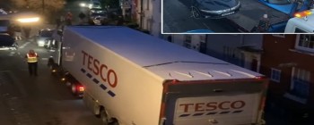 Ciężarówka Tesco zaklinowała się w Bristolu na 12 godzin